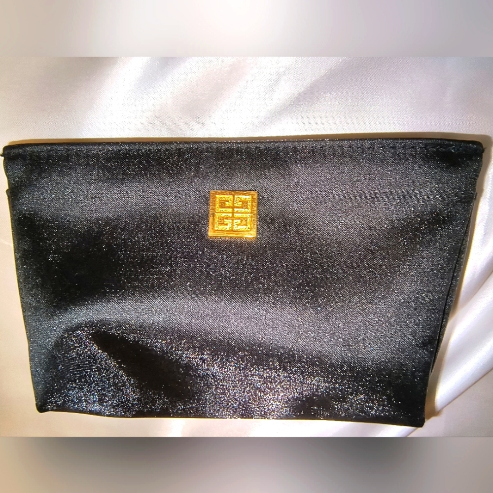 Givenchy Cosmetic Parfum Bag in Shimmery Black with Gold Hardware